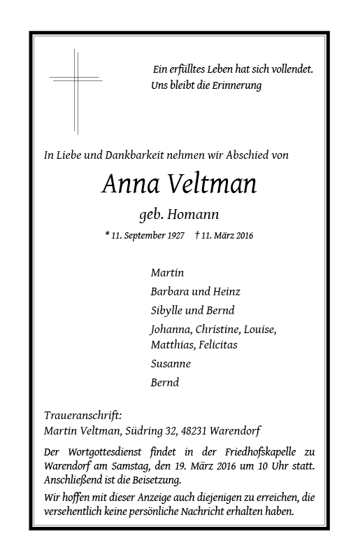 Veltman, Anna