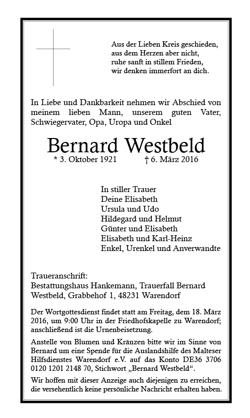 Westbeld, Bernard