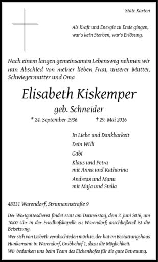 Kiskemper, Elisabeth