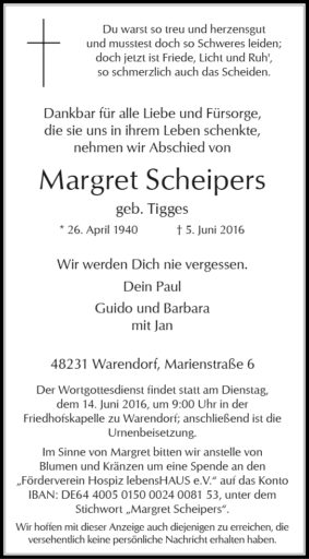 Scheipers, Margret