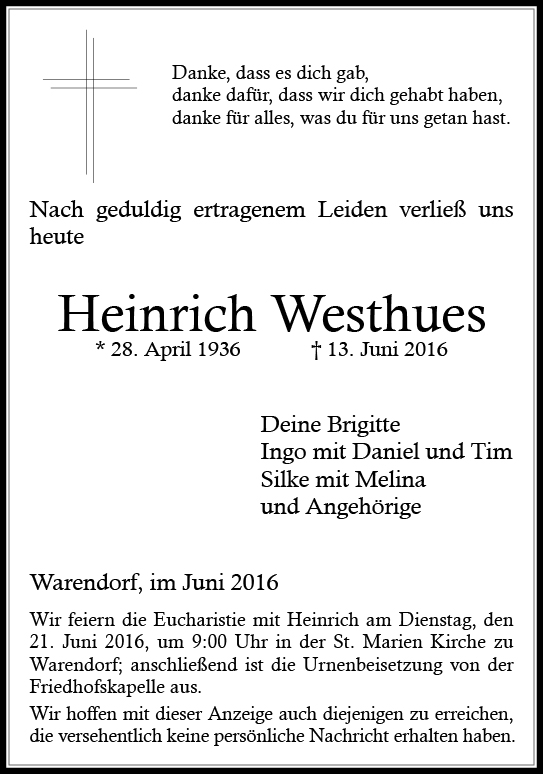 Westhues, Heinrich