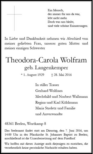 Wolfram, Theodora