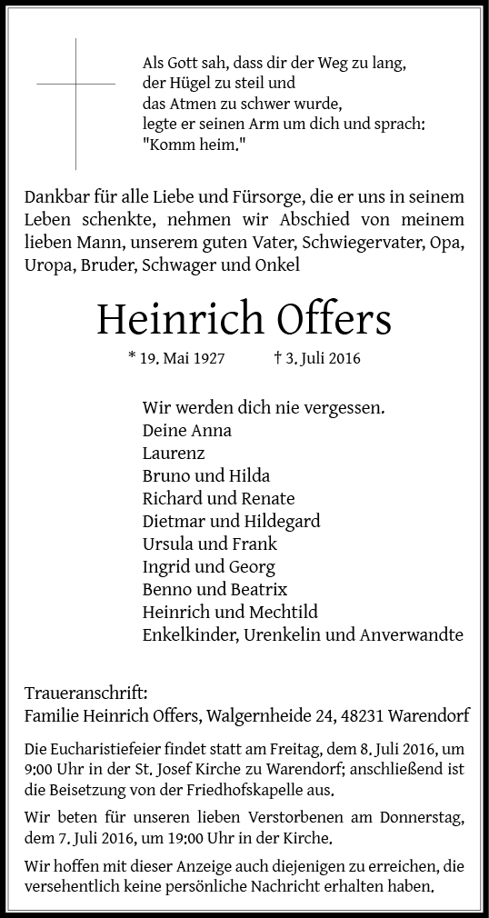 Offers, Heinrich