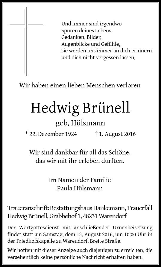 Brünell, Hedwig