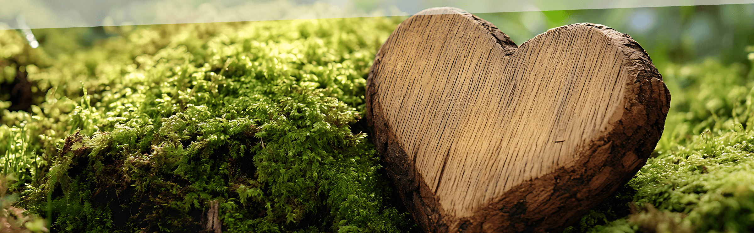 image-gruenelinie Kopie Titelbild Bestattungshaus Hankemann – Grüne Linie mit einem Herz aus Holz das im Moos liegt